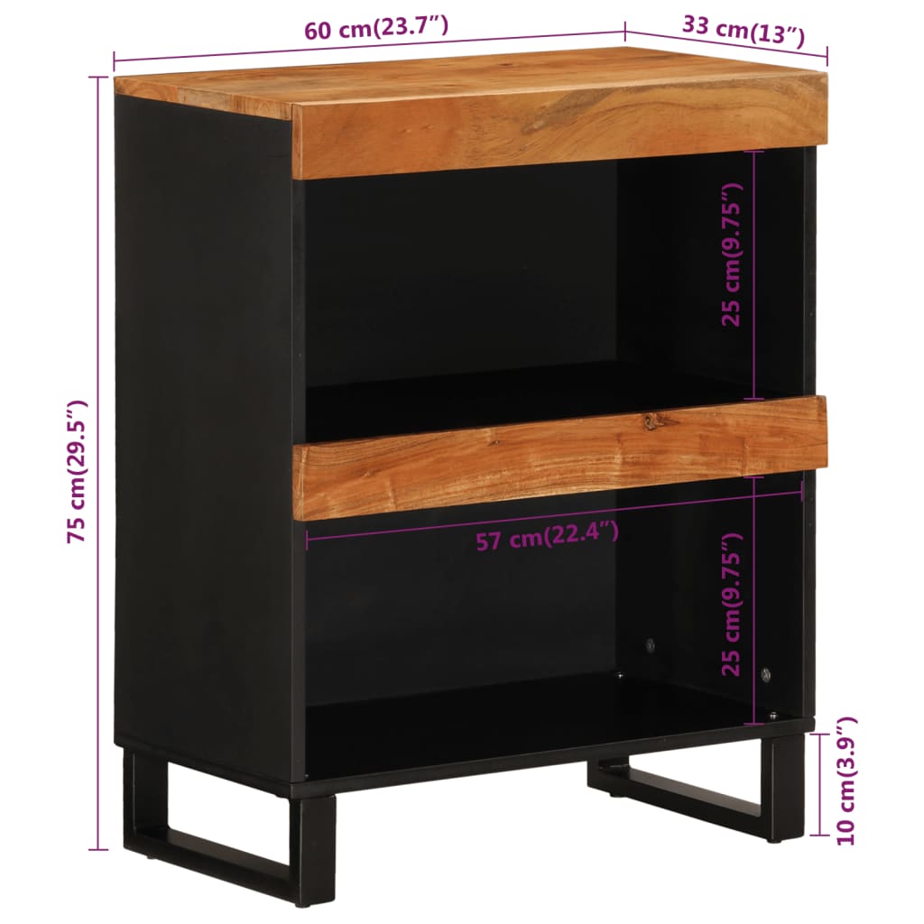 Sideboard, 60x33x75cm, solid acacia wood