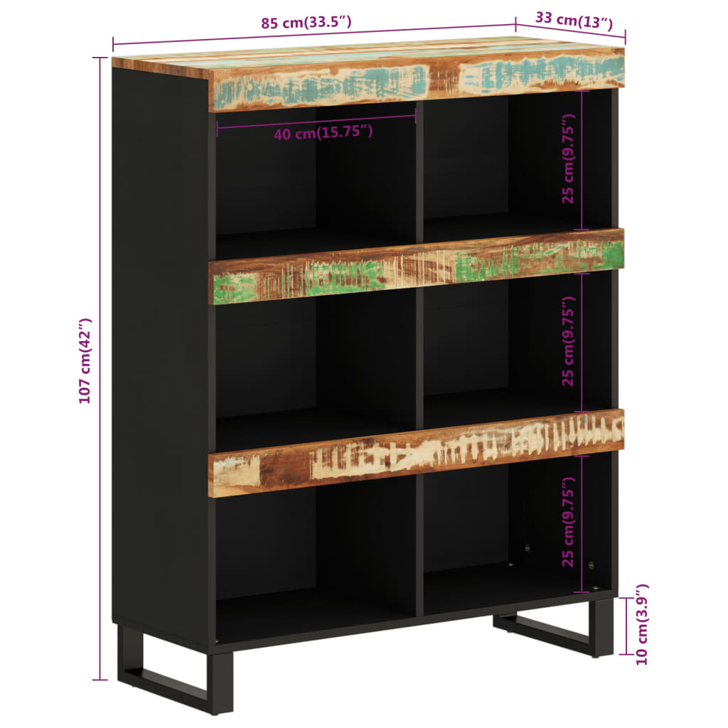 Sideboard, 85x33x107cm, solid reclaimed wood