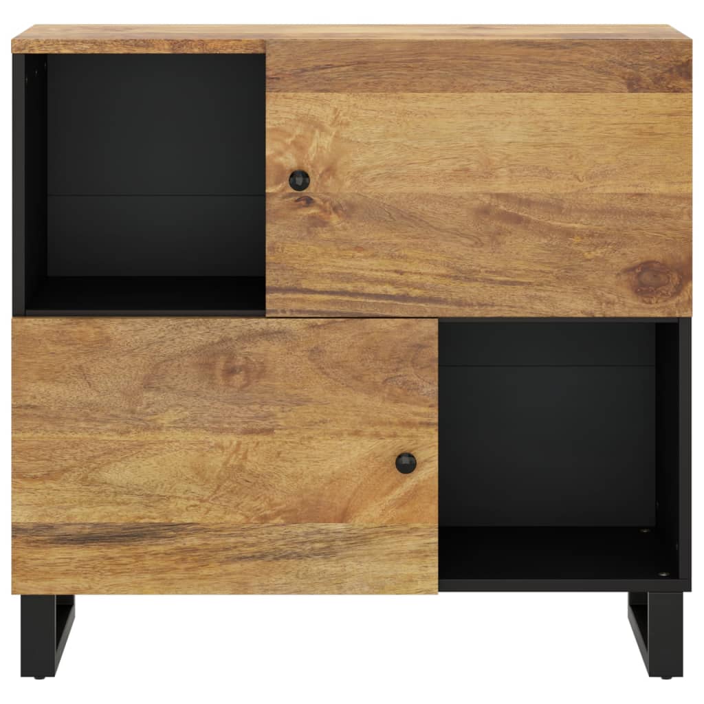 Sānu skapītis ar 2 durvīm, 80x33x75cm, masīvs mango koks