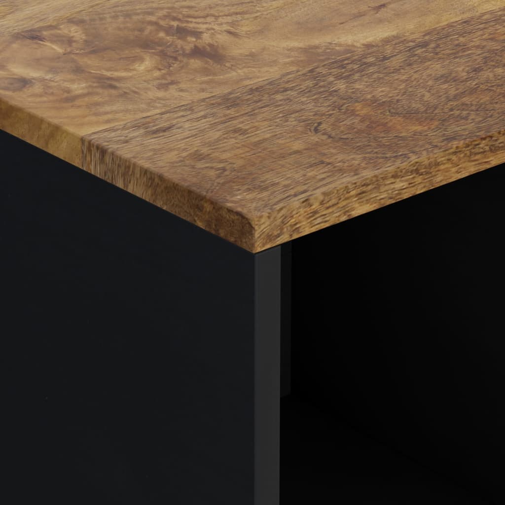 Sānu skapītis ar 2 durvīm, 80x33x75cm, masīvs mango koks