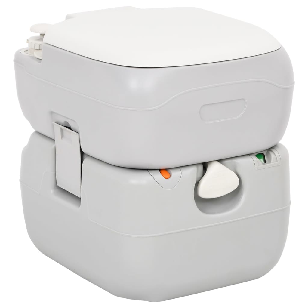 Pārnēsājama kempinga tualete, pelēka/balta, 22+12 l, HDPE