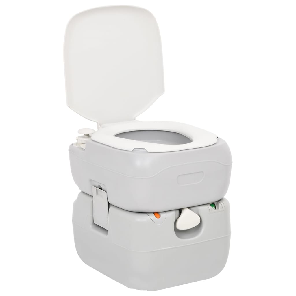 Pārnēsājama kempinga tualete, pelēka/balta, 22+12 l, HDPE