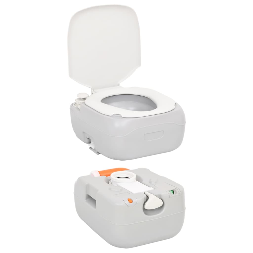 Pārnēsājama kempinga tualete, pelēka/balta, 22+12 l, HDPE