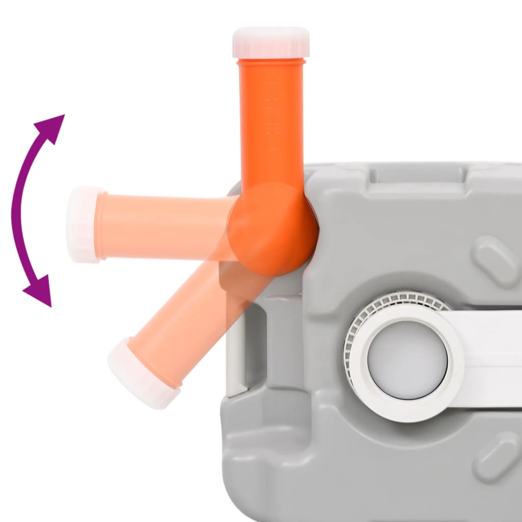 Pārnēsājama kempinga tualete, pelēka/balta, 22+12 l, HDPE