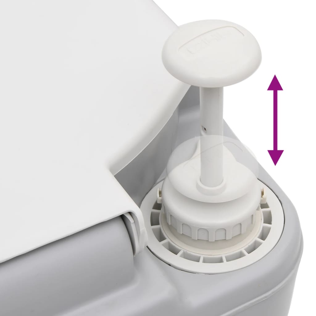 Pārnēsājama kempinga tualete, pelēka/balta, 22+12 l, HDPE