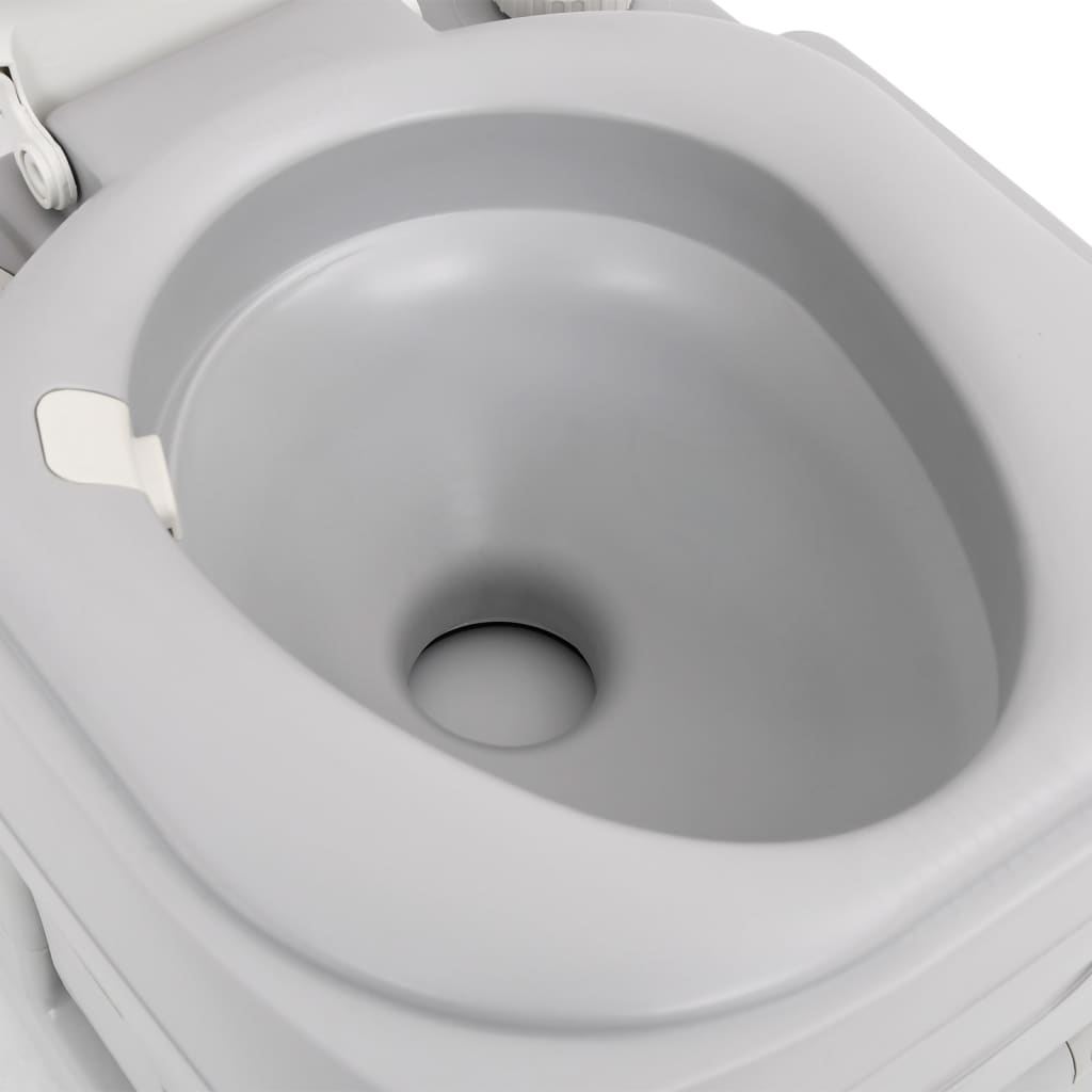 Pārnēsājama kempinga tualete, pelēka/balta, 22+12 l, HDPE