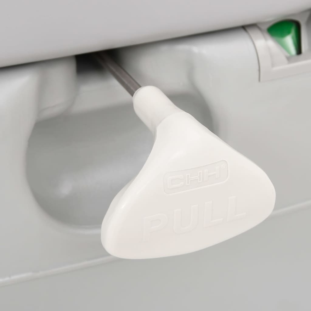 Pārnēsājama kempinga tualete, pelēka/balta, 22+12 l, HDPE