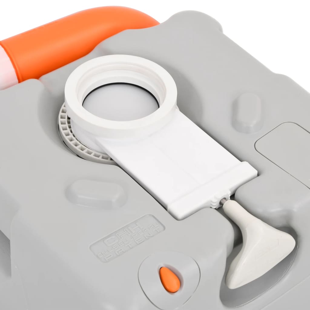 Pārnēsājama kempinga tualete, pelēka/balta, 22+12 l, HDPE