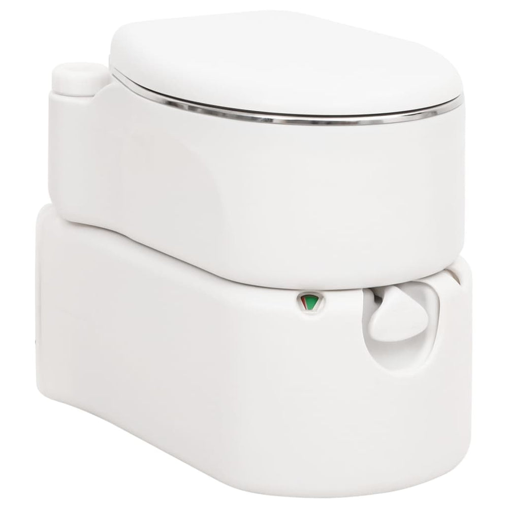 Integruotas stovyklavimo tualetas, baltas, 24+17l, HDPE/plienas