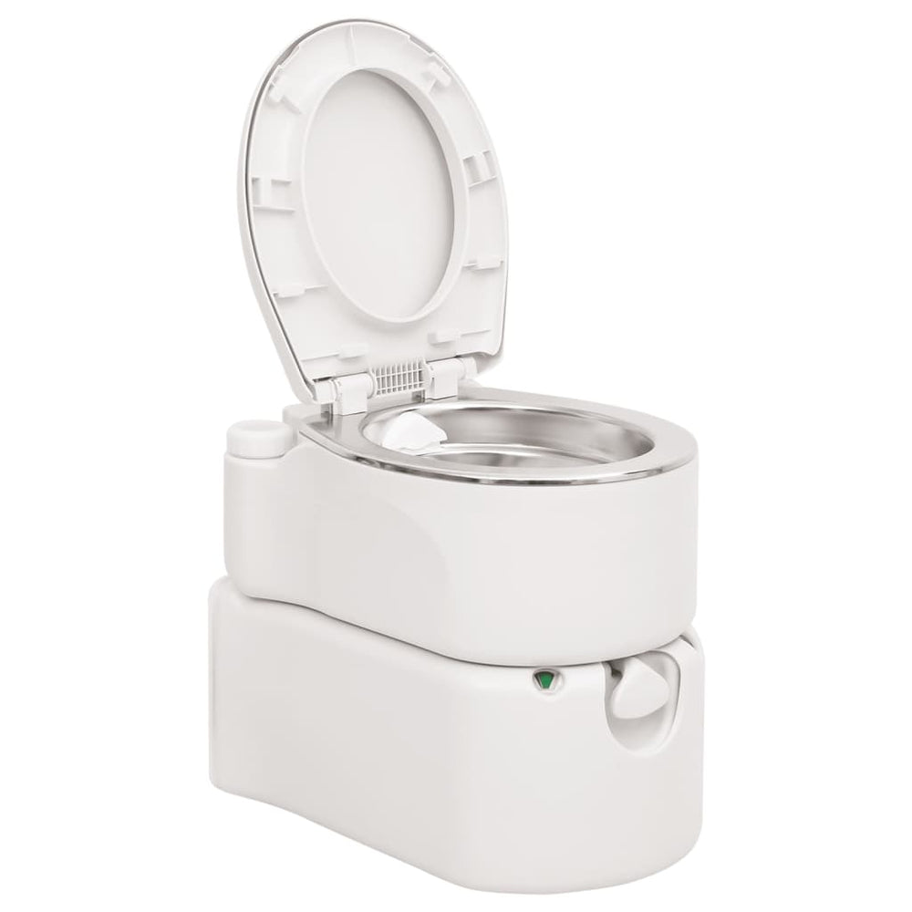 Integruotas stovyklavimo tualetas, baltas, 24+17l, HDPE/plienas