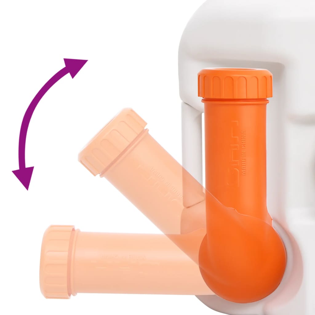 Integruotas stovyklavimo tualetas, baltas, 24+17l, HDPE/plienas