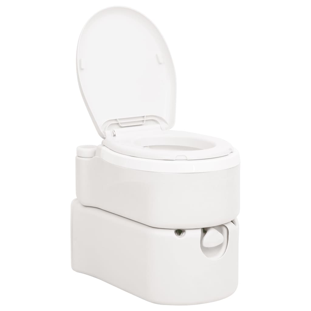 Integrated camping toilet, white, 24+17l, HDPE/PP