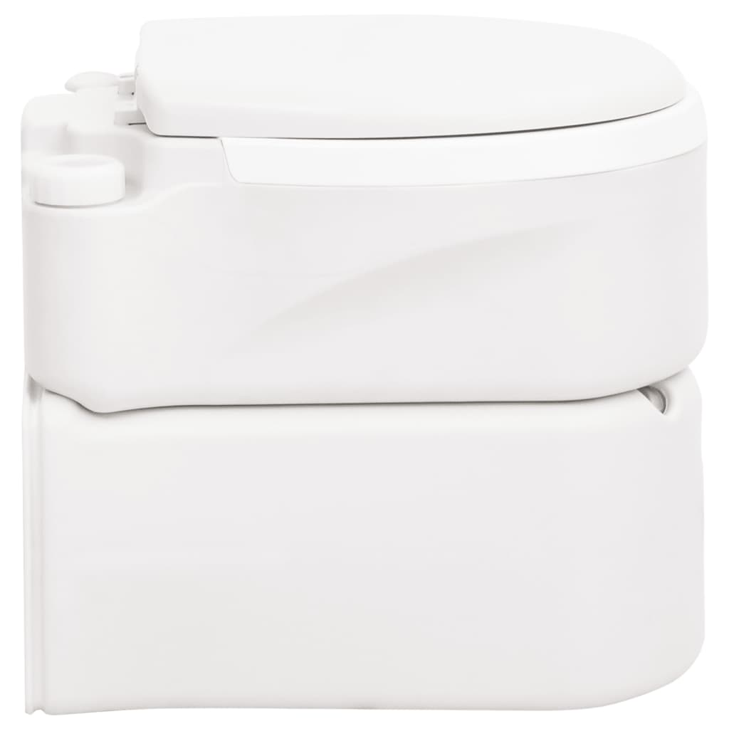 Integrated camping toilet, white, 24+17l, HDPE/PP