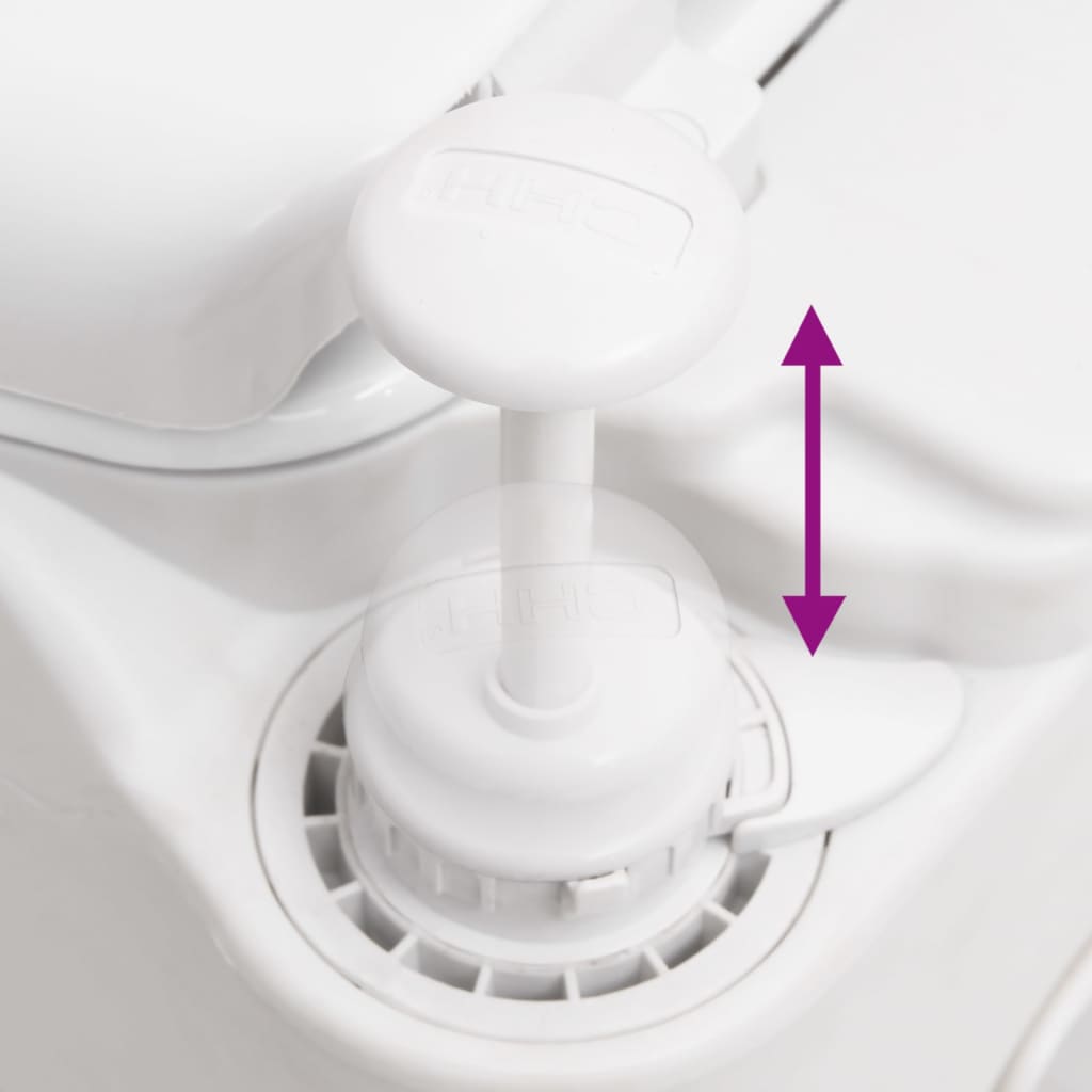 Integrated camping toilet, white, 24+17l, HDPE/PP