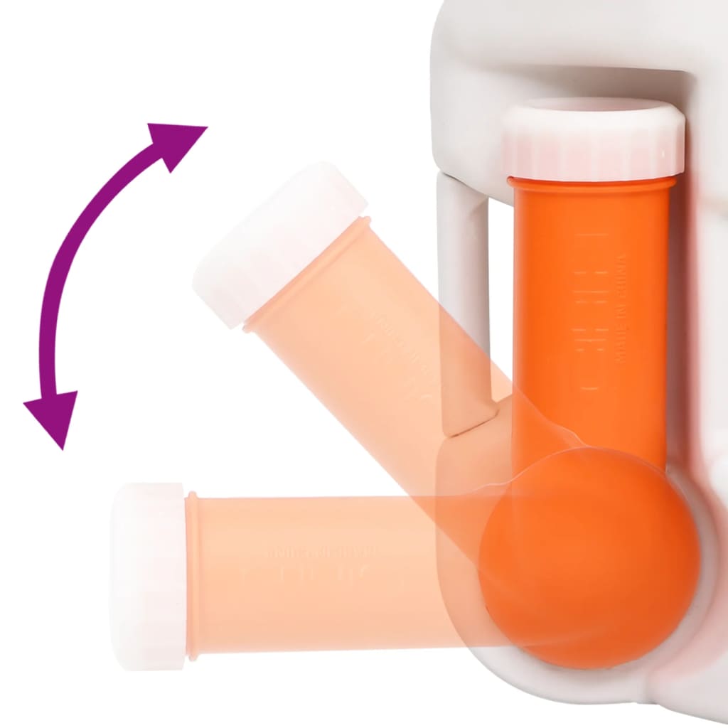 Integrated camping toilet, white, 24+17l, HDPE/PP