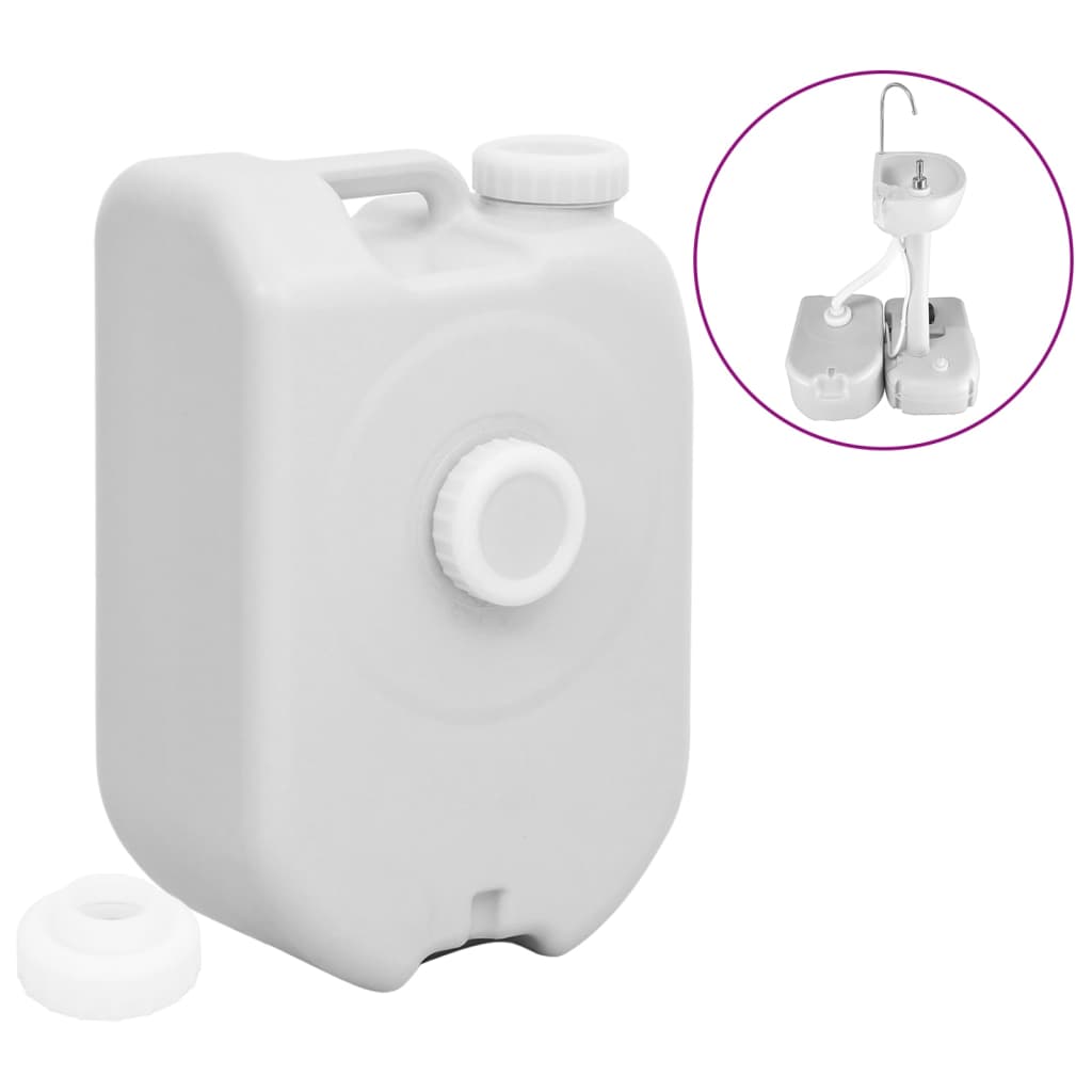 Portable water tank with adapter, grey, 24l