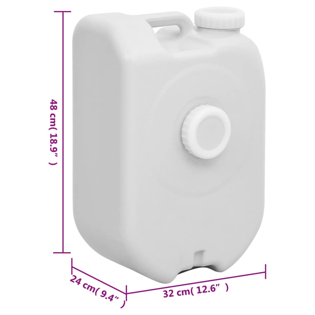 Portable water tank with adapter, grey, 24l