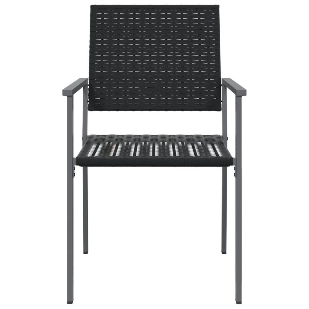 Garden chairs with cushions, 2 pcs., black, 54x62.5x89cm, rattan