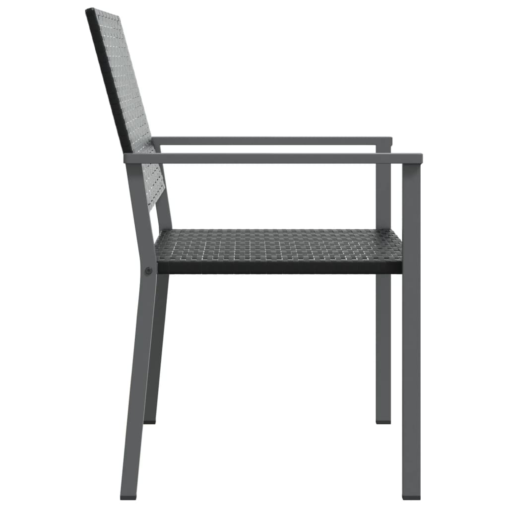 Garden chairs with cushions, 2 pcs., black, 54x62.5x89cm, rattan