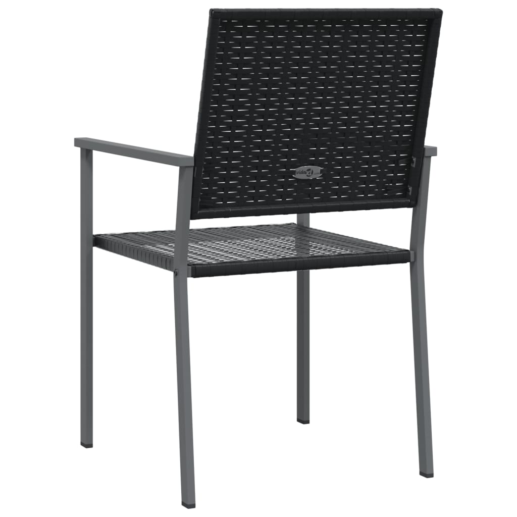 Garden chairs with cushions, 2 pcs., black, 54x62.5x89cm, rattan
