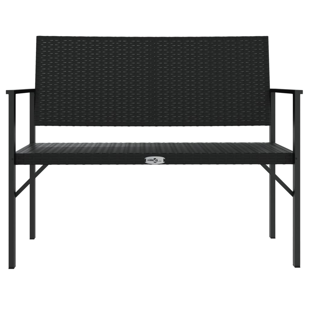 Two-seater garden bench, black, polyrattan