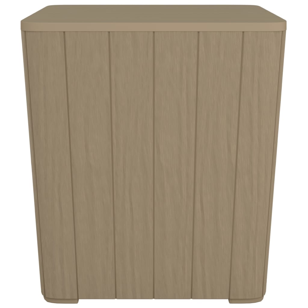 Garden side table with removable lid, brown, polypropylene
