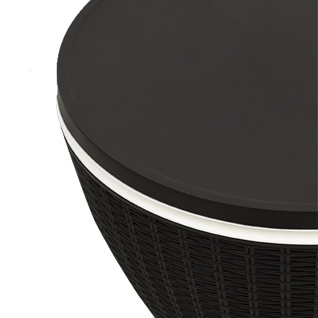 3-1 Table with refrigerator, black, polypropylene