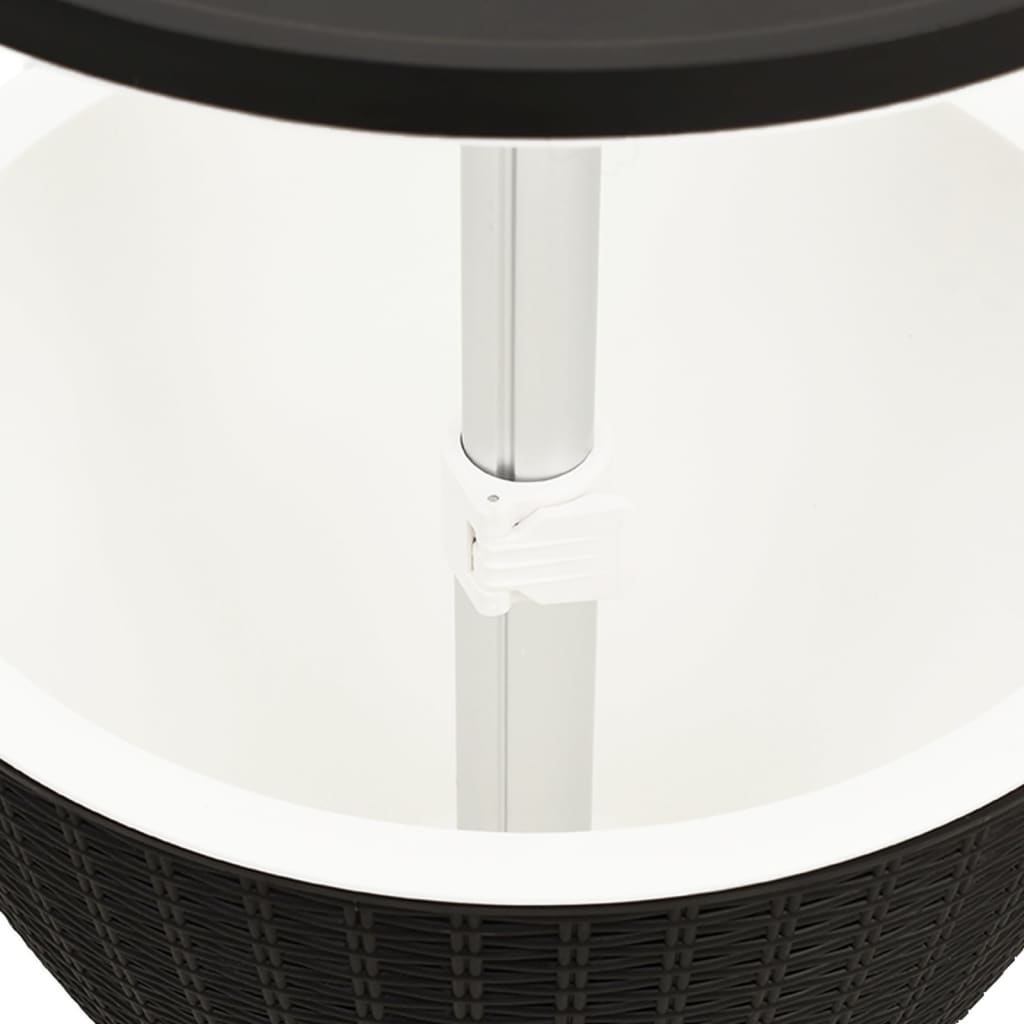 3-1 Table with refrigerator, black, polypropylene