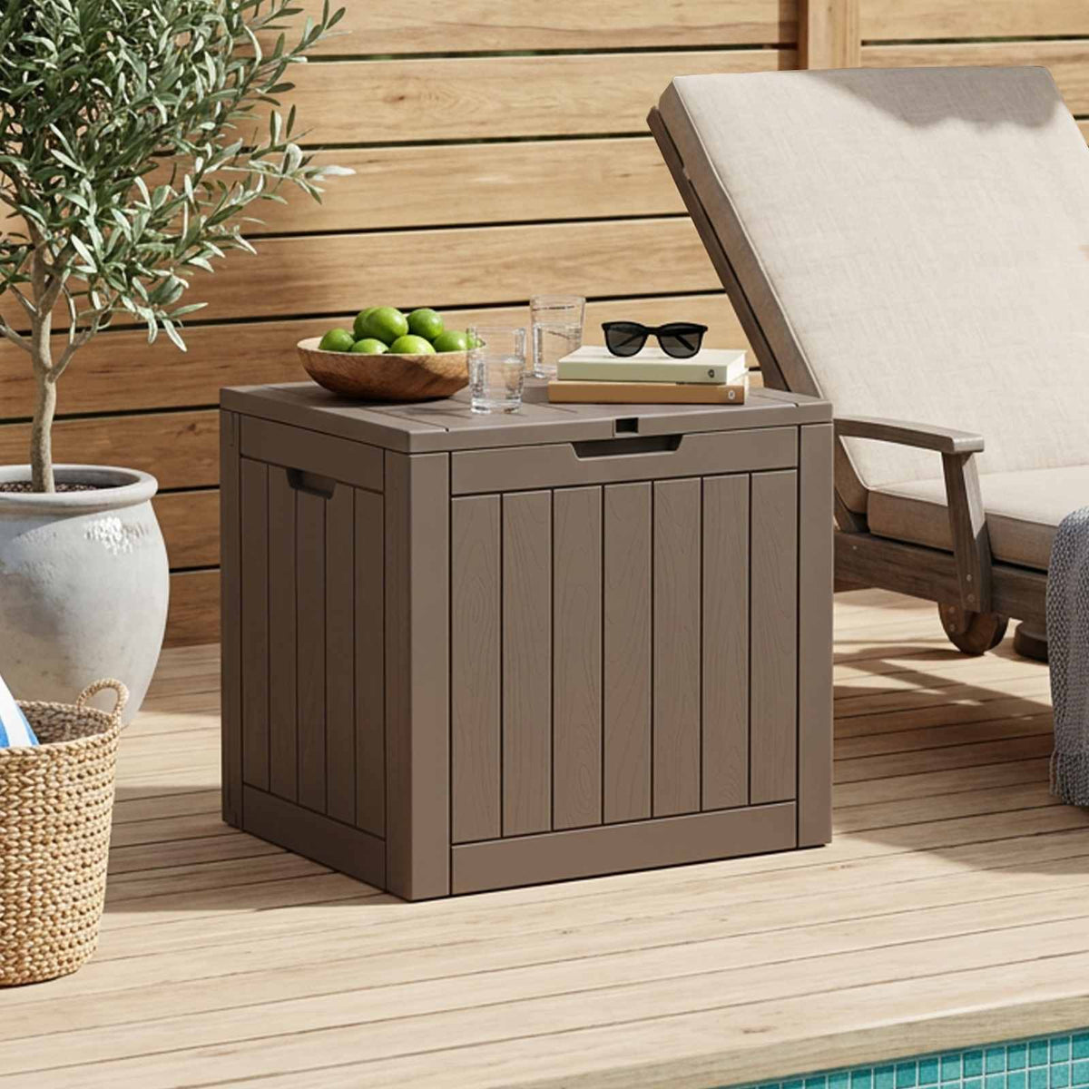 Garden storage box, grey, 55.5x43x53cm, polypropylene