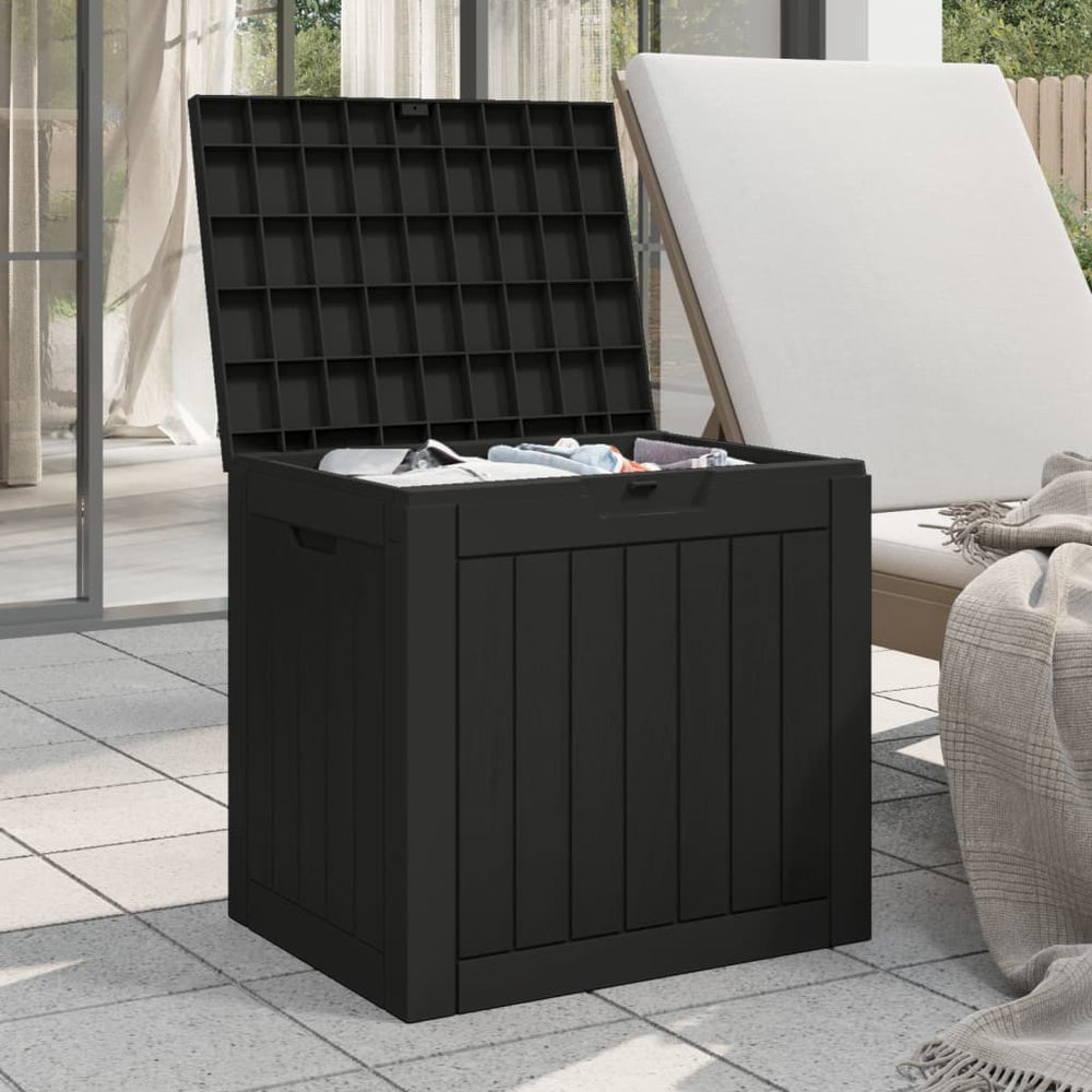 Garden storage box, black, 55.5x43x53cm, polypropylene