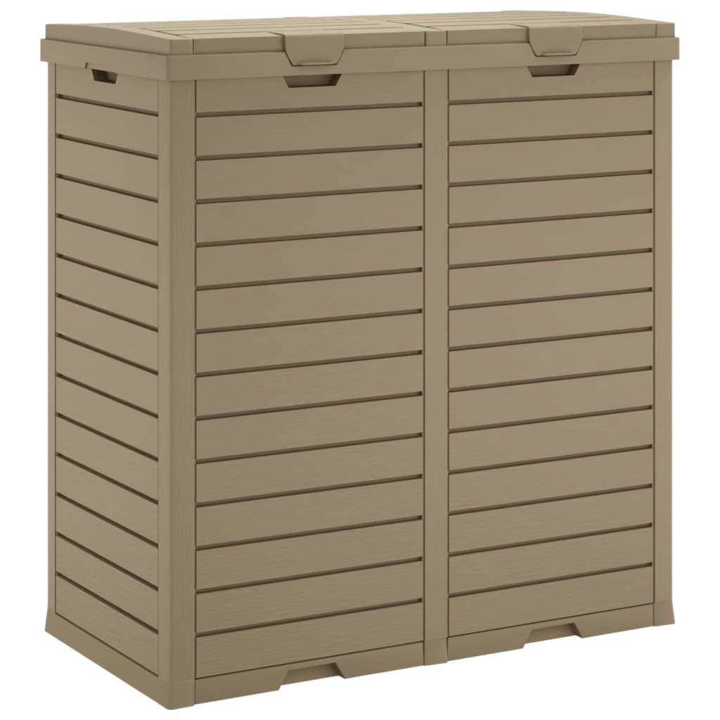 Outdoor trash bin, light brown, 78x41x86cm, polypropylene
