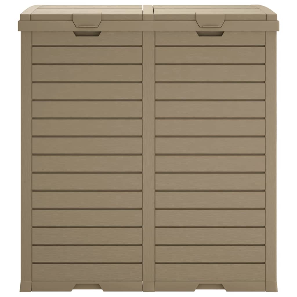 Outdoor trash bin, light brown, 78x41x86cm, polypropylene