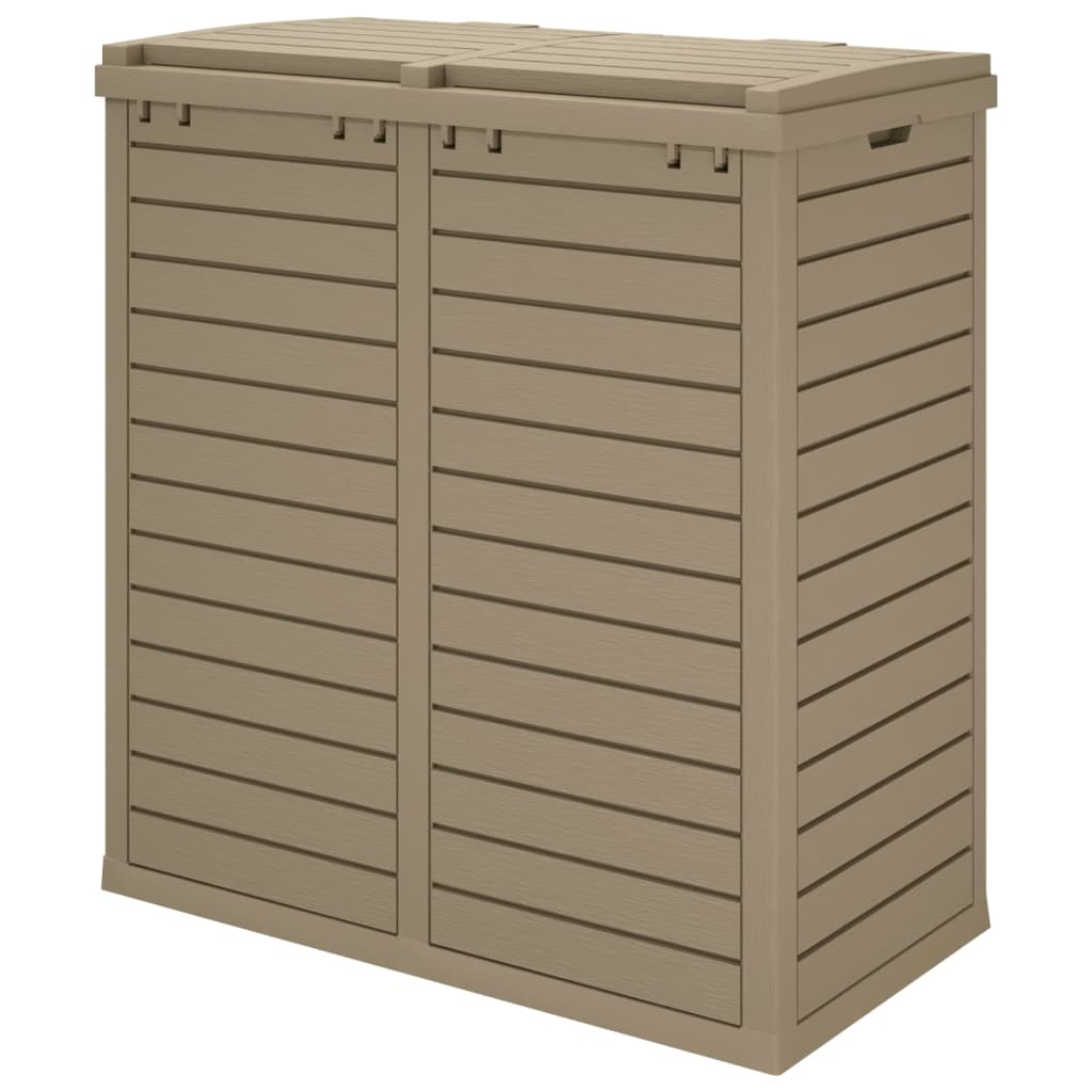 Outdoor trash bin, light brown, 78x41x86cm, polypropylene