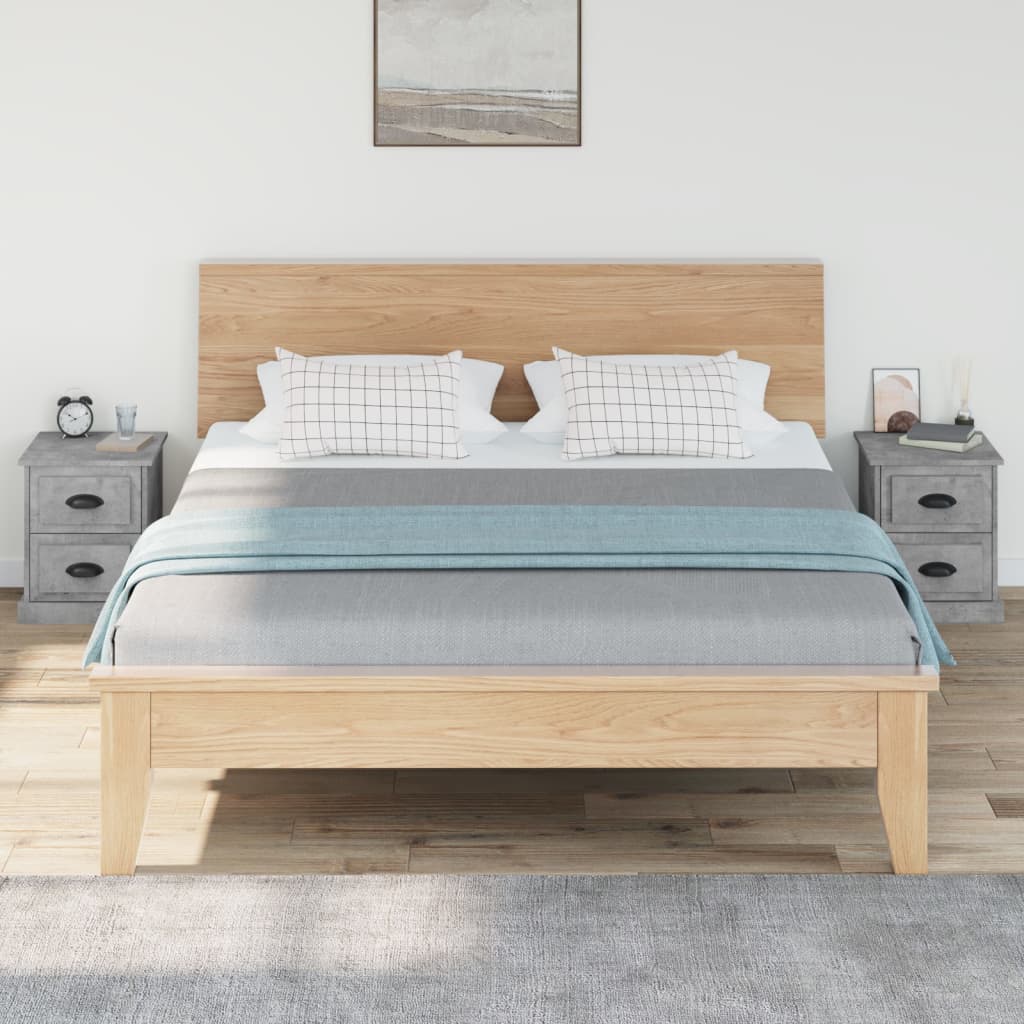 Nightstands, 2 pcs, concrete grey, 39x39x47.5cm, wood