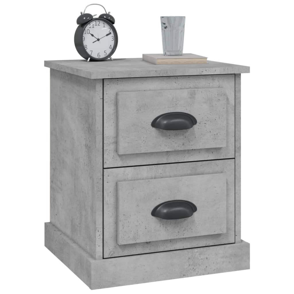 Nightstands, 2 pcs, concrete grey, 39x39x47.5cm, wood