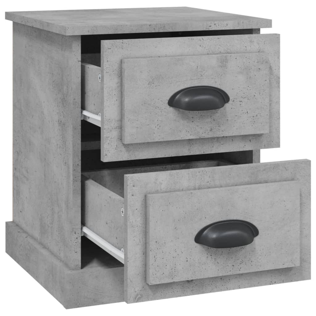 Nightstands, 2 pcs, concrete grey, 39x39x47.5cm, wood