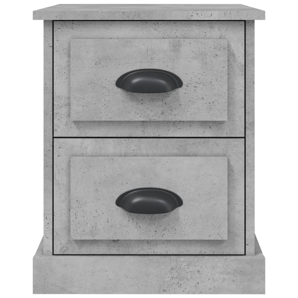 Nightstands, 2 pcs, concrete grey, 39x39x47.5cm, wood