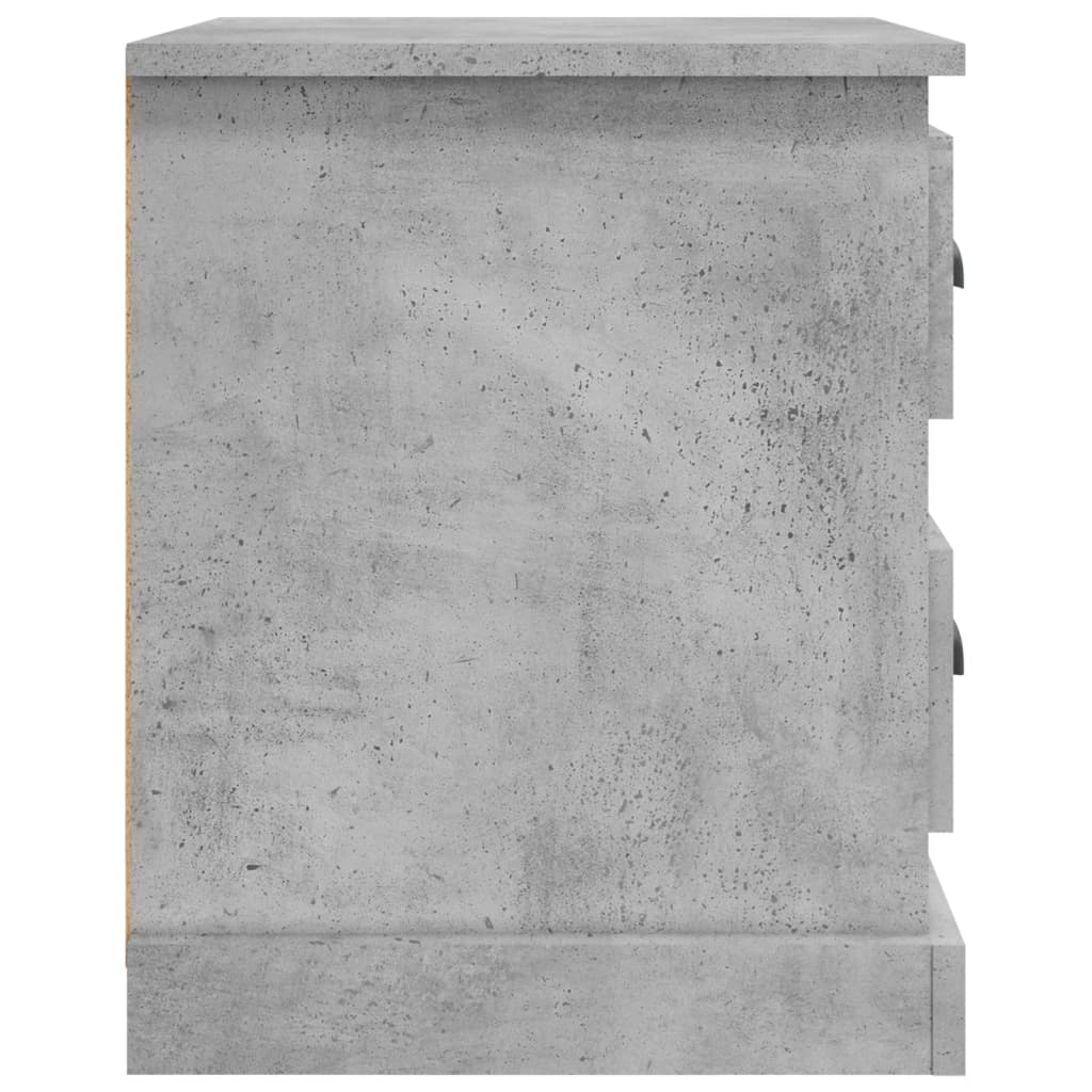 Nightstands, 2 pcs, concrete grey, 39x39x47.5cm, wood
