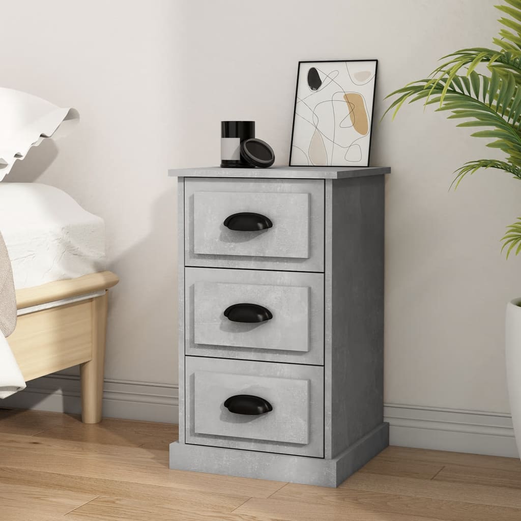 Bedside table, concrete grey, 39x39x67cm, engineered wood
