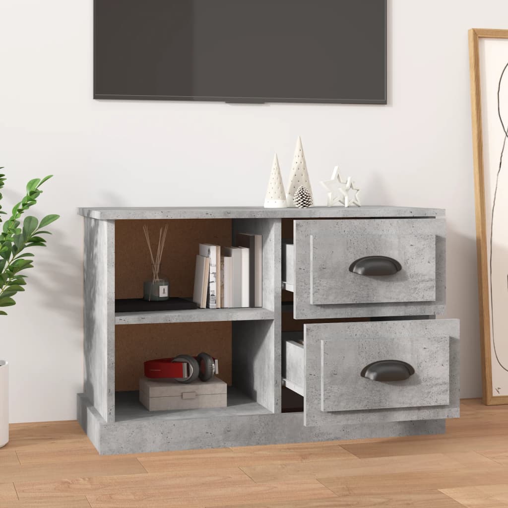 TV cabinet, concrete grey, 73x35.5x47.5cm, wood