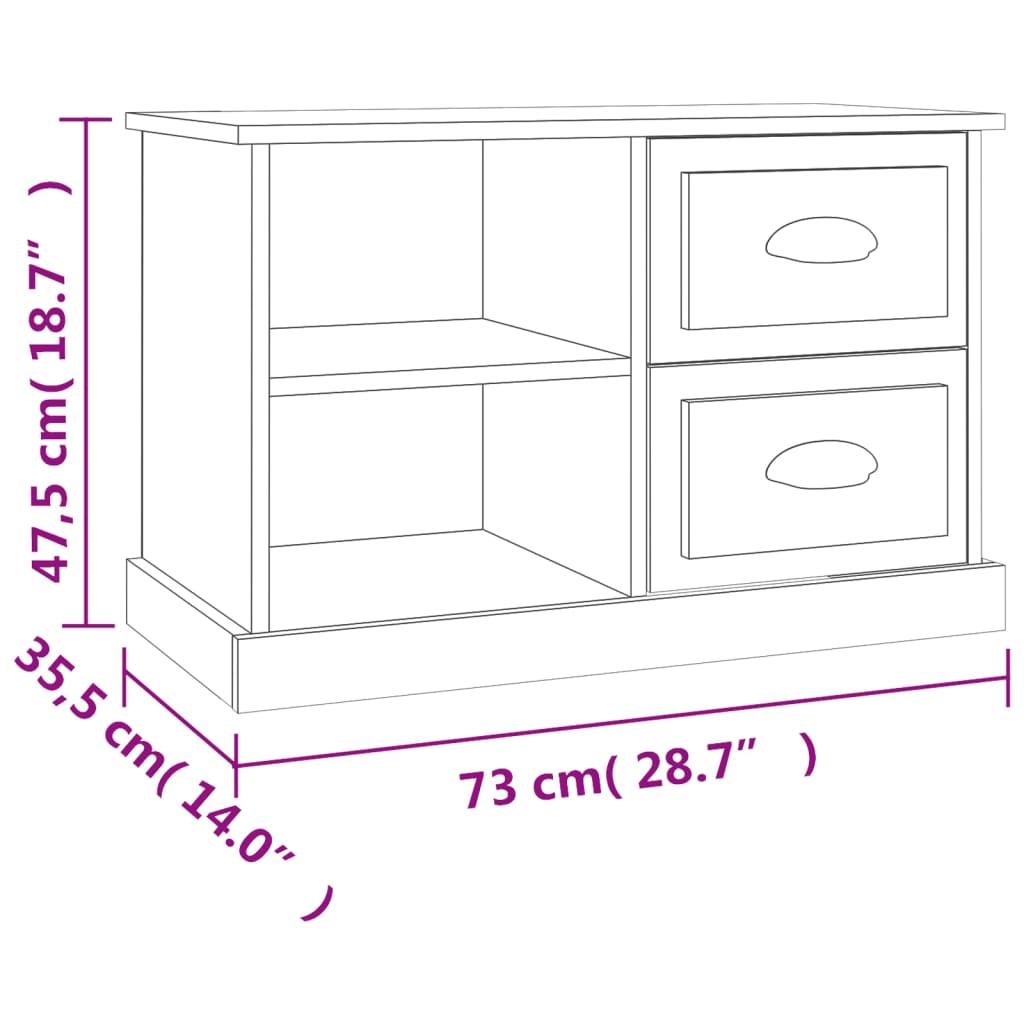 TV cabinet, concrete grey, 73x35.5x47.5cm, wood