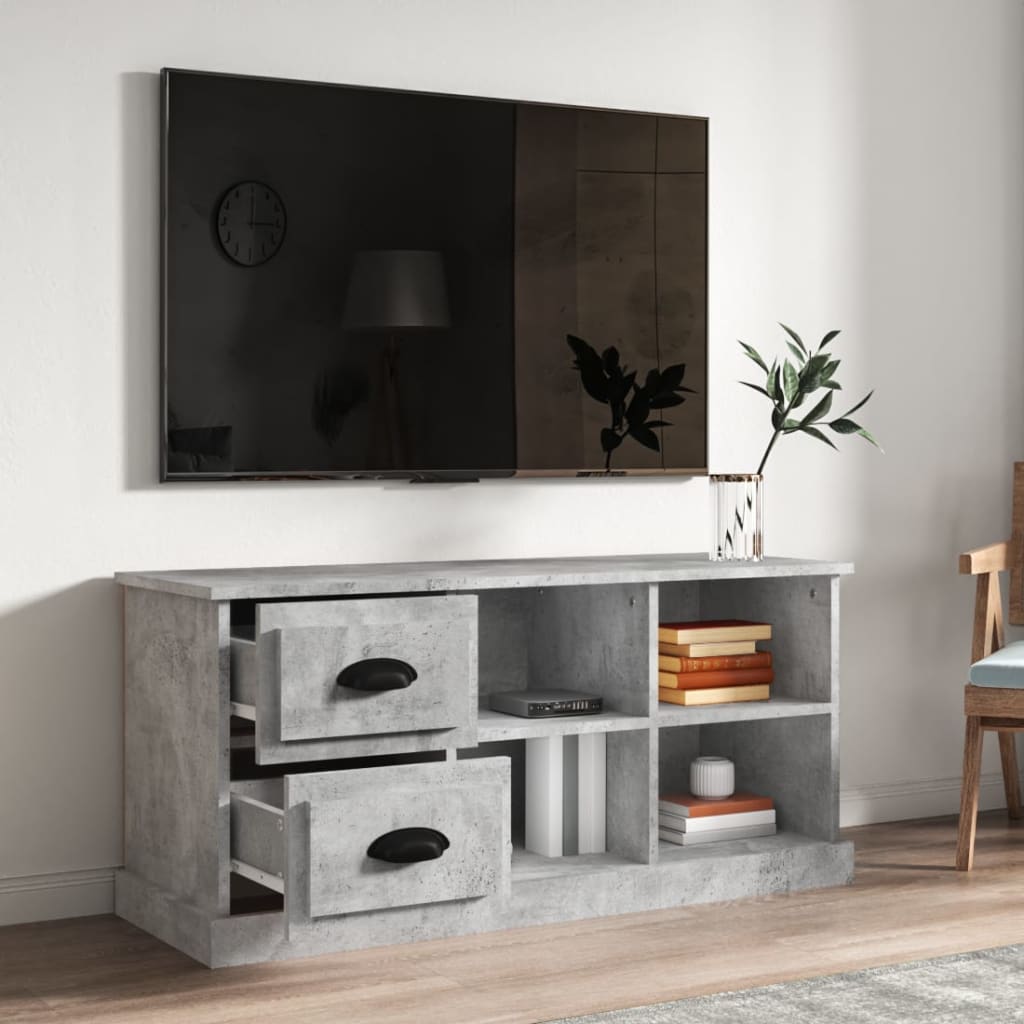 TV stand, concrete grey, 102x35.5x47.5cm, wood