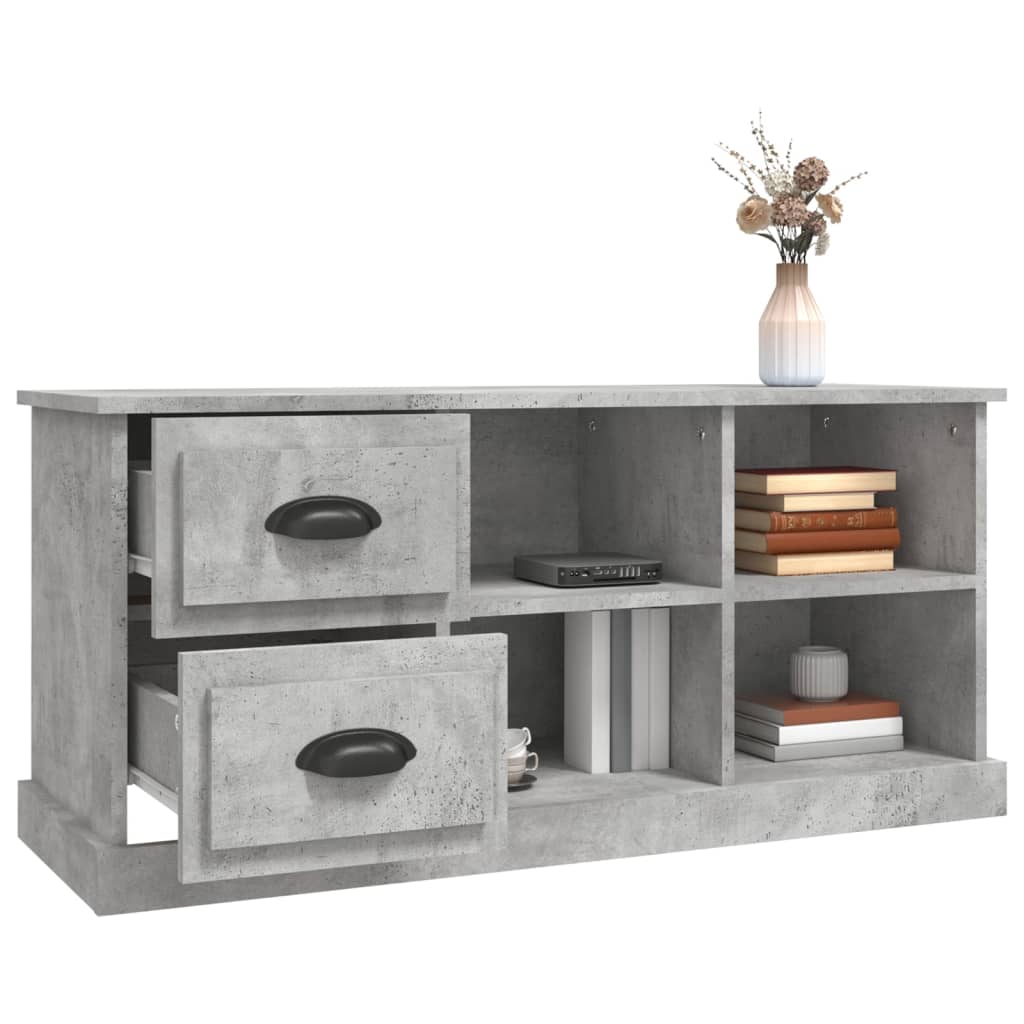 TV stand, concrete grey, 102x35.5x47.5cm, wood