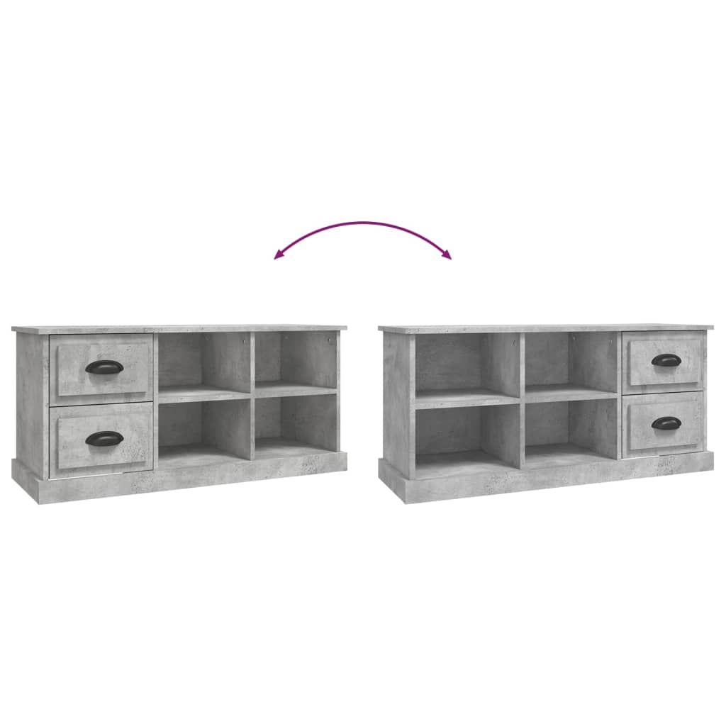 TV stand, concrete grey, 102x35.5x47.5cm, wood