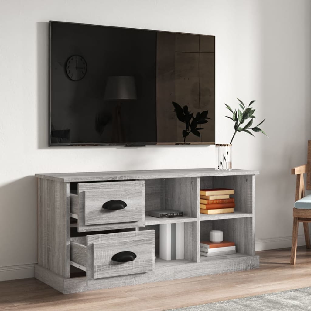 TV cabinet, grey oak, 102x35.5x47.5cm, wood