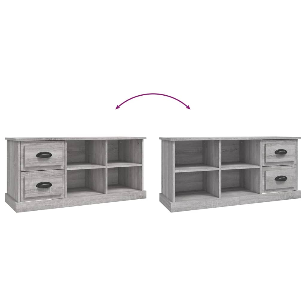 TV cabinet, grey oak, 102x35.5x47.5cm, wood