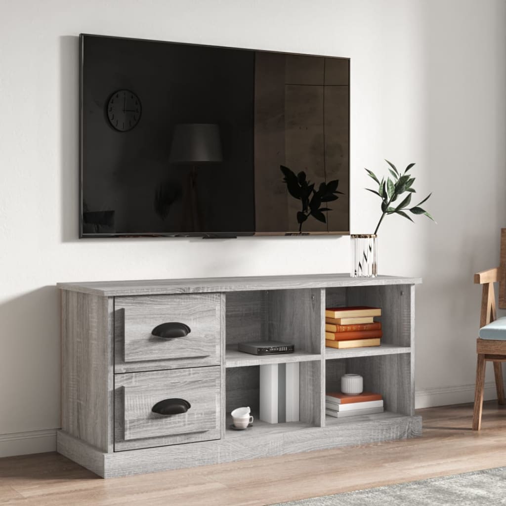 TV cabinet, grey oak, 102x35.5x47.5cm, wood