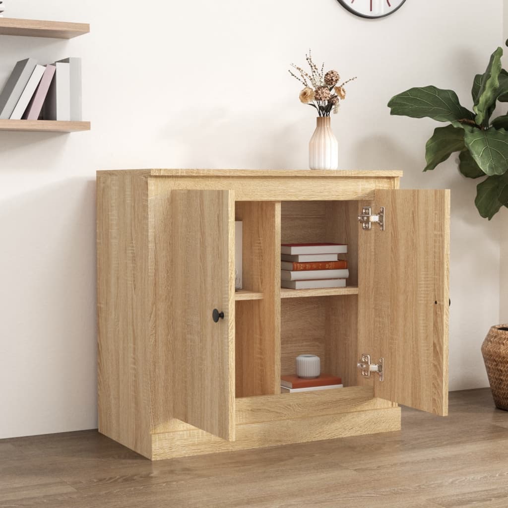 Side cabinet, oak, 70x35.5x67.5cm, engineered wood