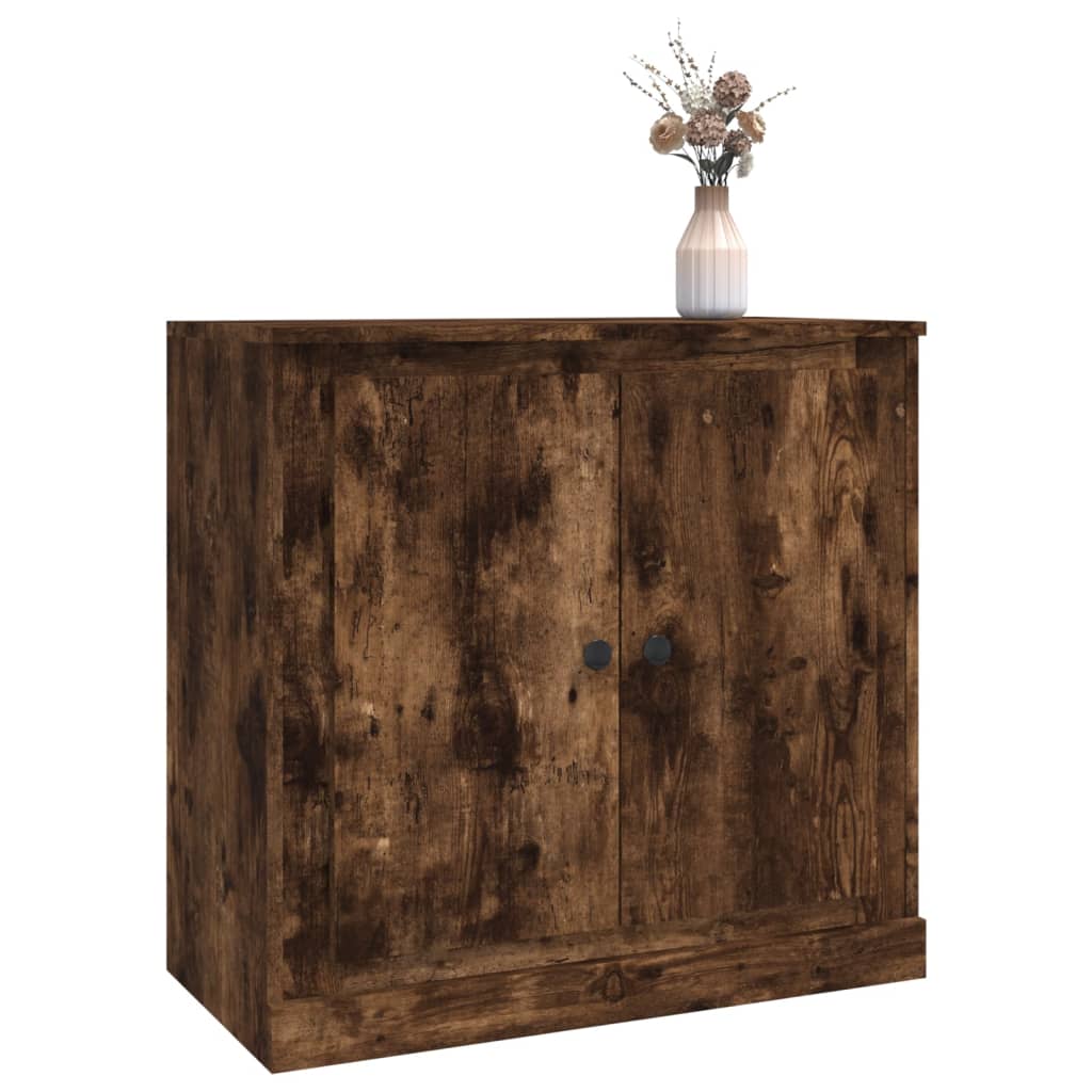 Side cabinet, smoked oak, 70x35.5x67.5cm, wood
