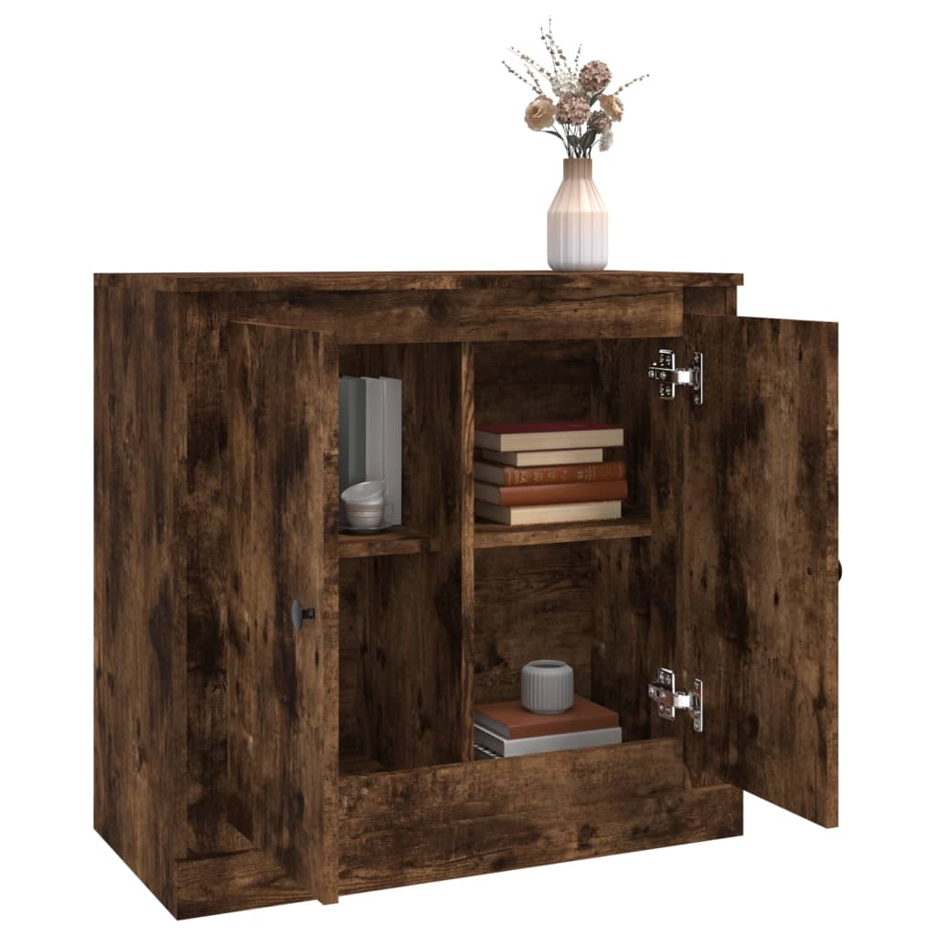 Side cabinet, smoked oak, 70x35.5x67.5cm, wood